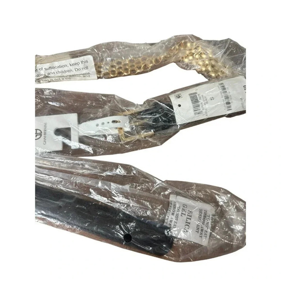 Giani Bernini Metal Link Belt, Black, Small - Picture 3 of 6